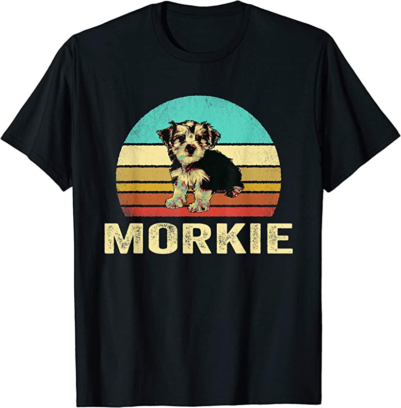 Vintage Morkie Shirt Dog Sunset