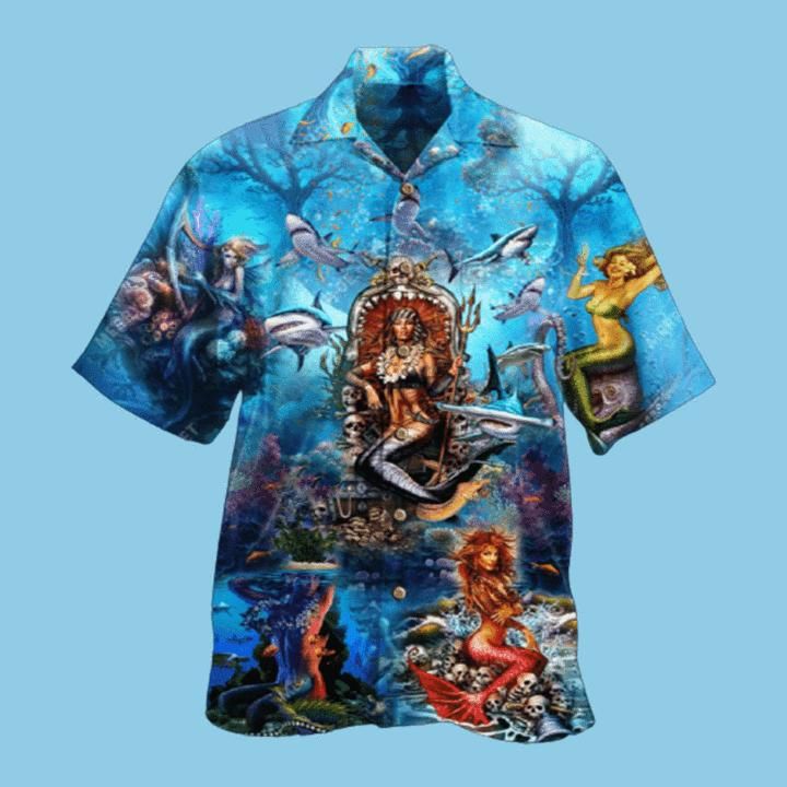 Beautiful Mermaid In The Ocean Aloha Hawaiian Shirt Colorful Short Sleeve Summer Beach Casual Shirt For Men And Women