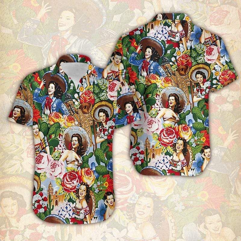 Get Here Mexican Girl Vintage Retro Unisex Hawaii Shirts Dh Ha89871