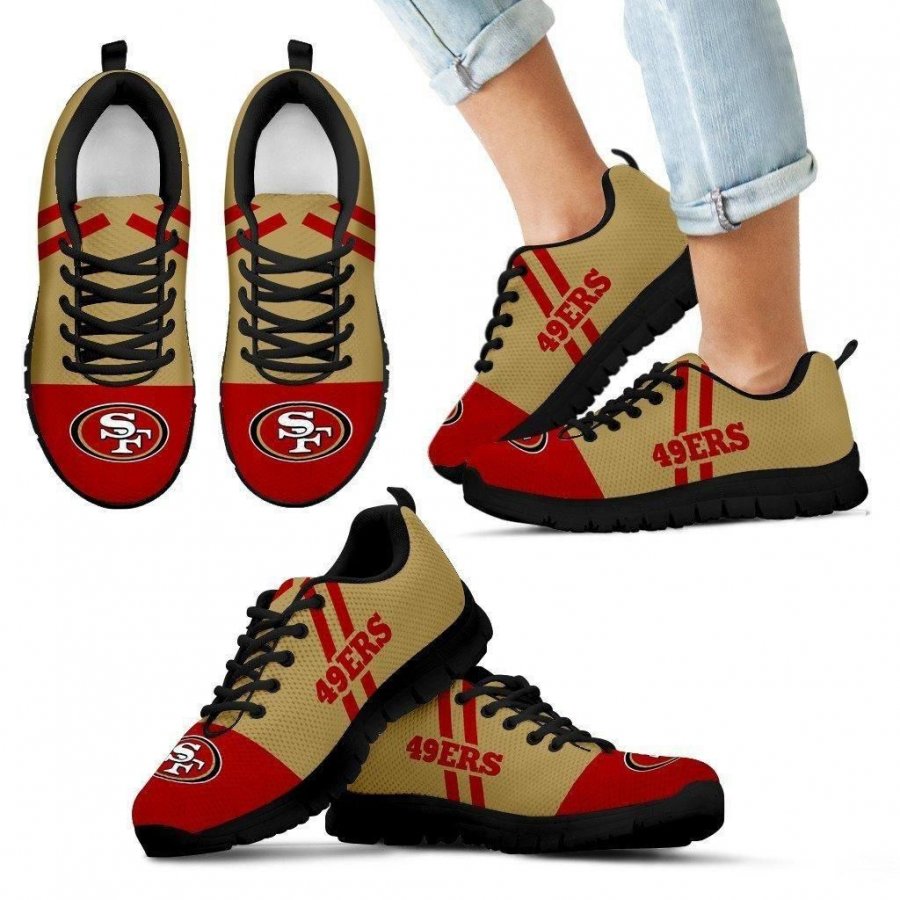 Line Stripe Logo Bottom San Francisco 49ers Sneakers #678