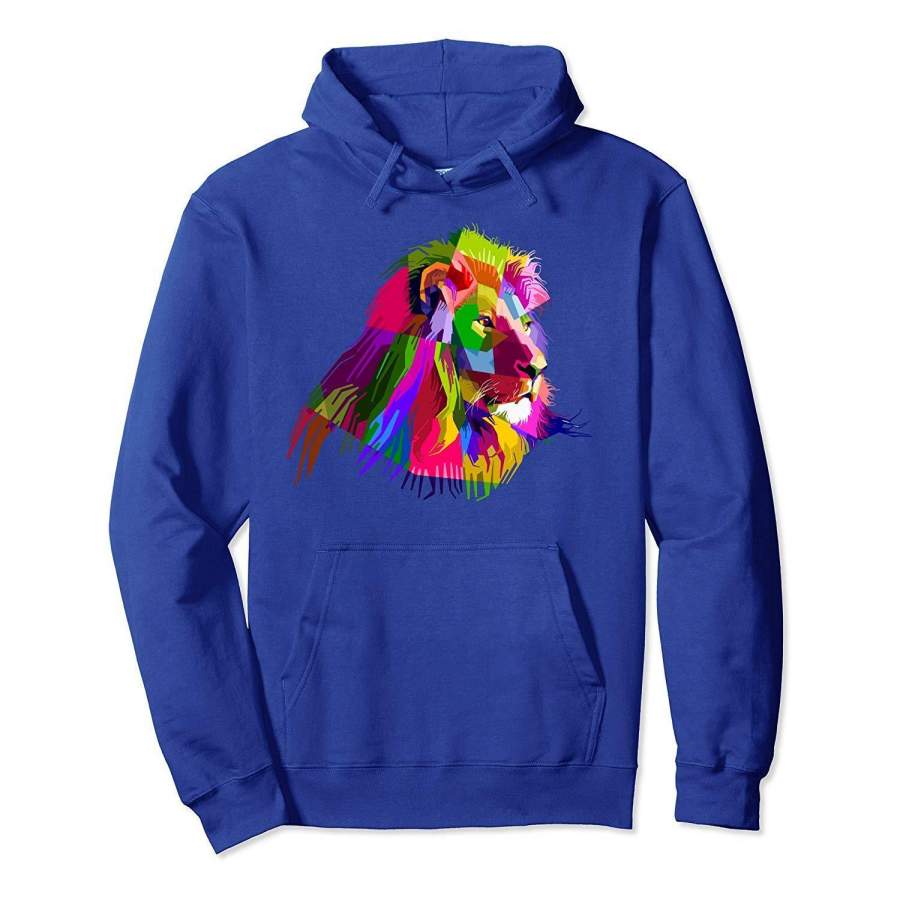 Africa Lion face Hoodie colorful South Animals Safari hoody