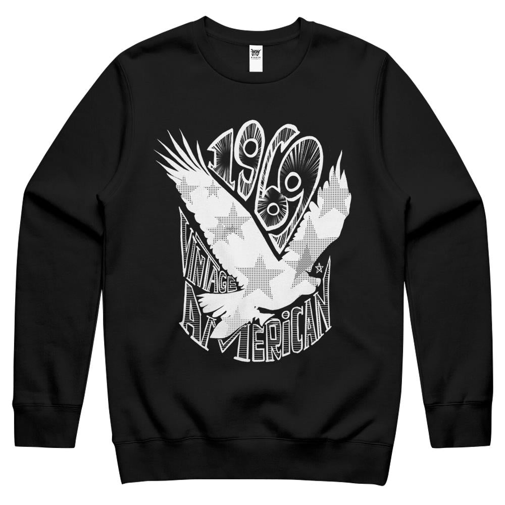 1969 Birthday Eagle Vintage American Crewneck Sweatshirt