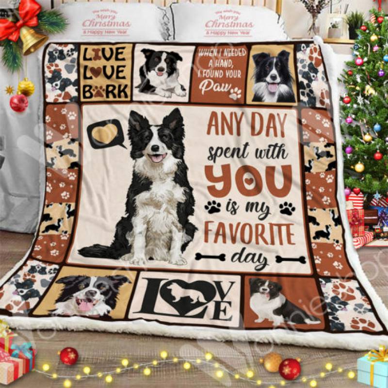 Border Collie Dog Sherpa Blanket NOV1502 90O35