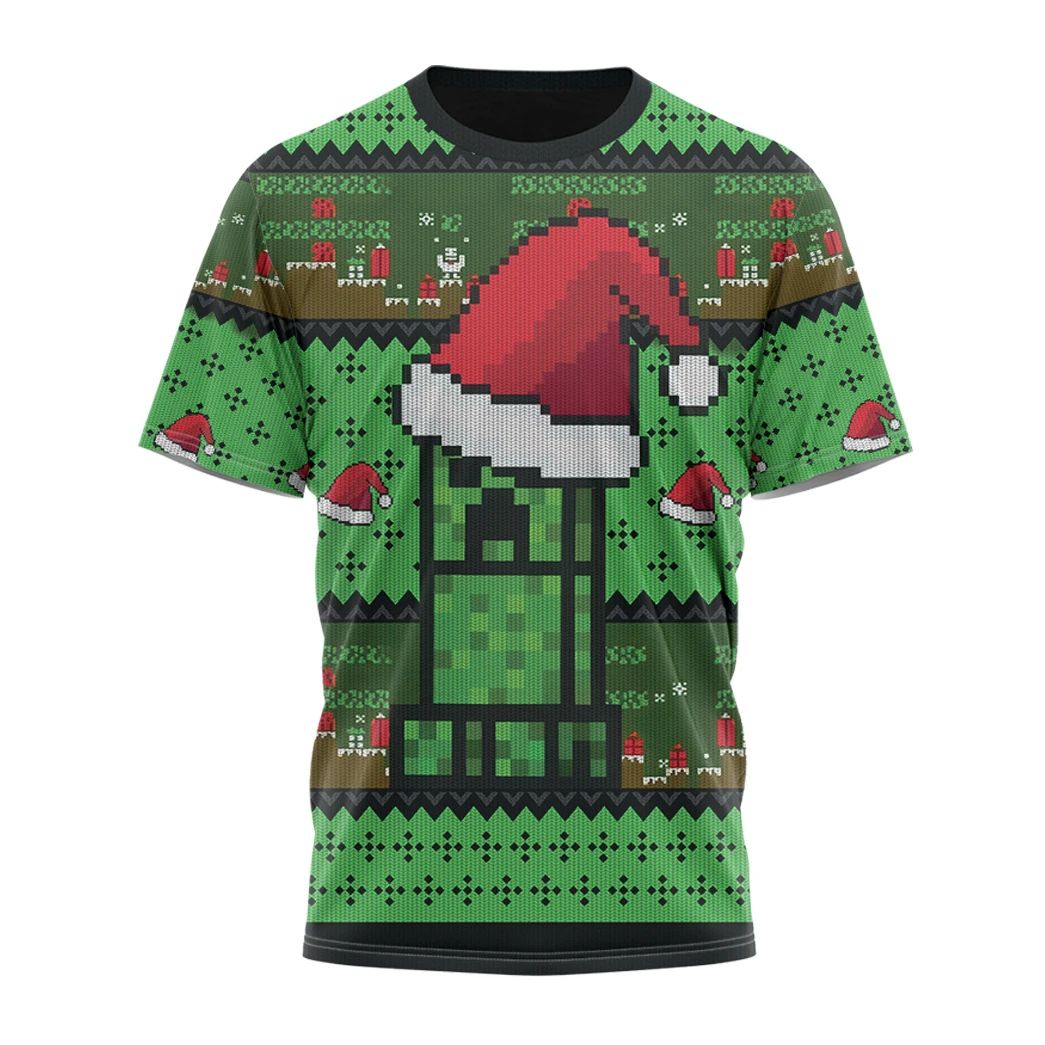 Alohazing 3D Minecraft Ugly Christmas Custom T-Shirt