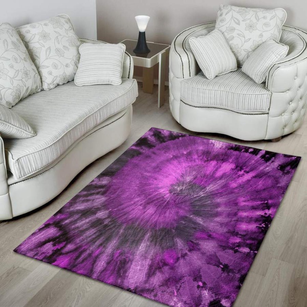 Purple Tie Dye Area Rug