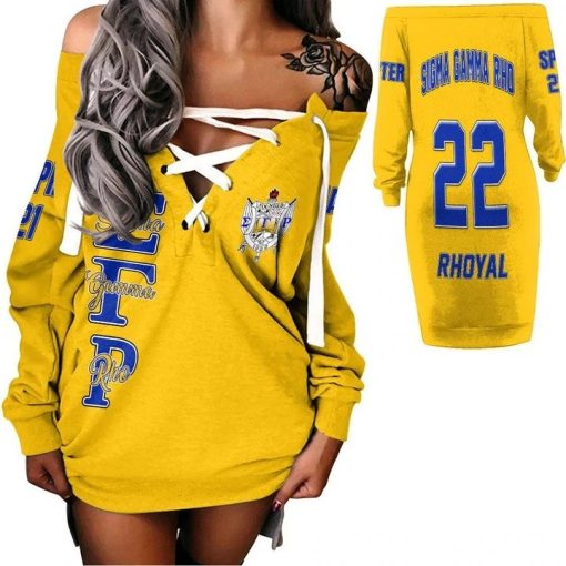 Sigma Gamma Rho (Yellow) Lace-Up Long Sweatshirt