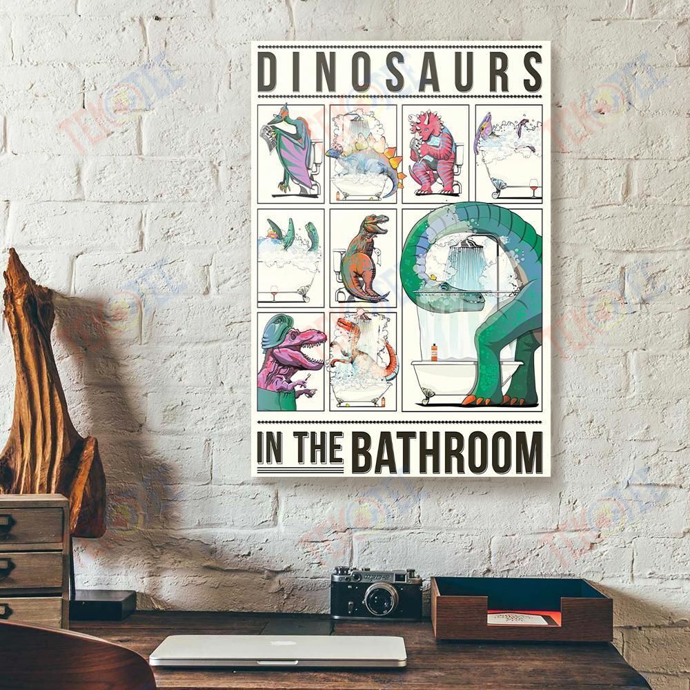 Best Canvas Prints Dinosaurs In The Bathroom Vertical Canvas Wall Art Alluring Living Room Bedroom Bathroom Home Decoration