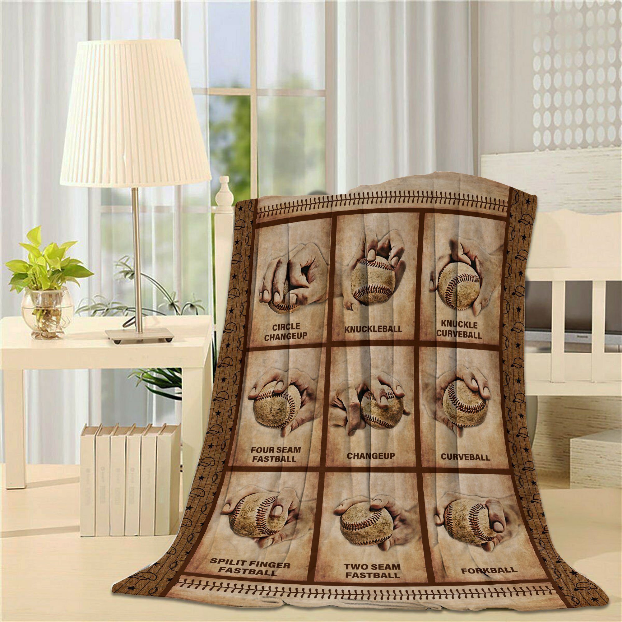 Baseball Pitching Grips Gift For Baseball Athletes For Catcher Quilt Blanket