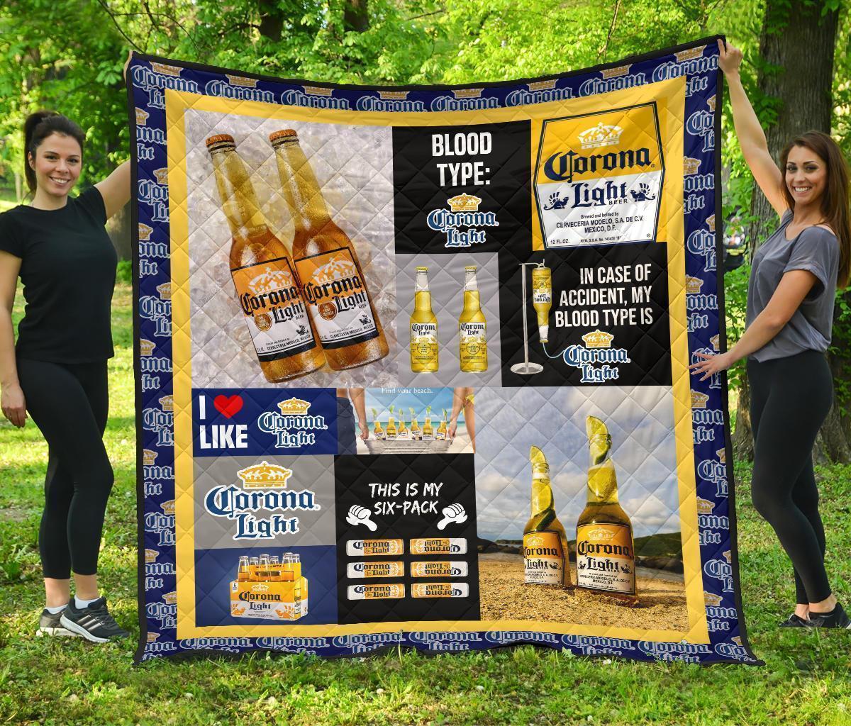 Corona Light Quilt Blanket Funny Gift For Beer Lover