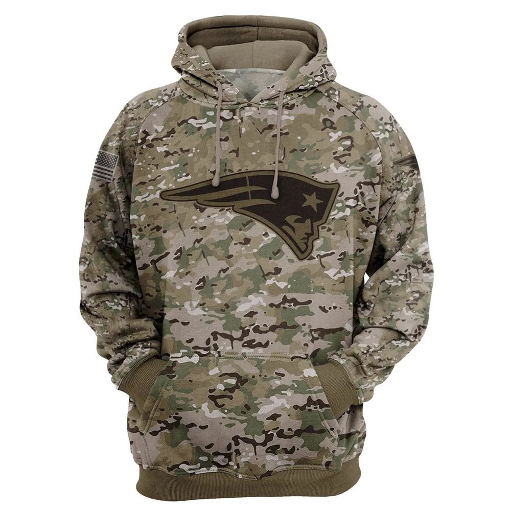 Camo New England Patriots Sweatshirt Unisex Cashmere Salute to Service Hoodie