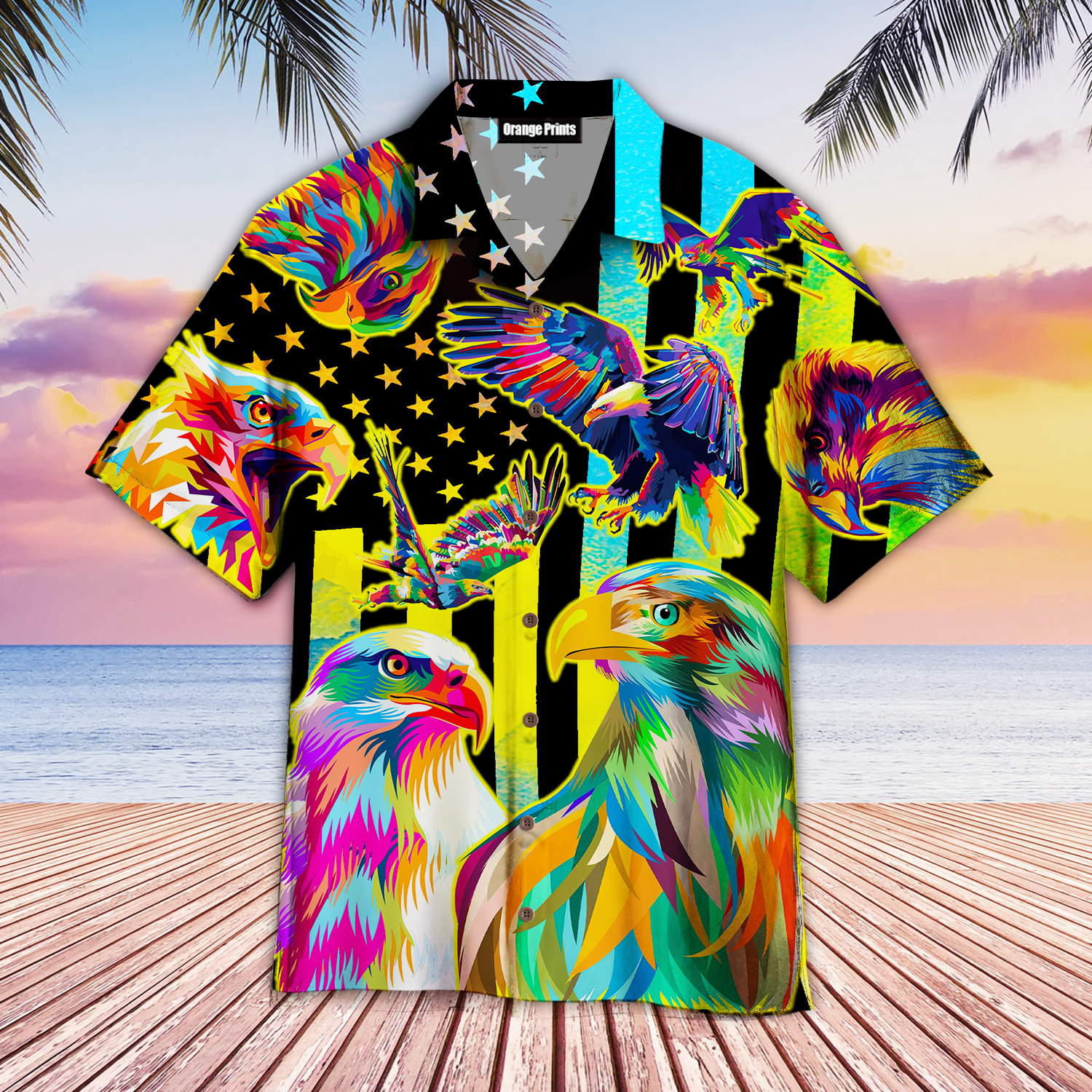 Colorful Eagle Memorial Day Aloha Hawaii Shirts For Men Women Ha83852