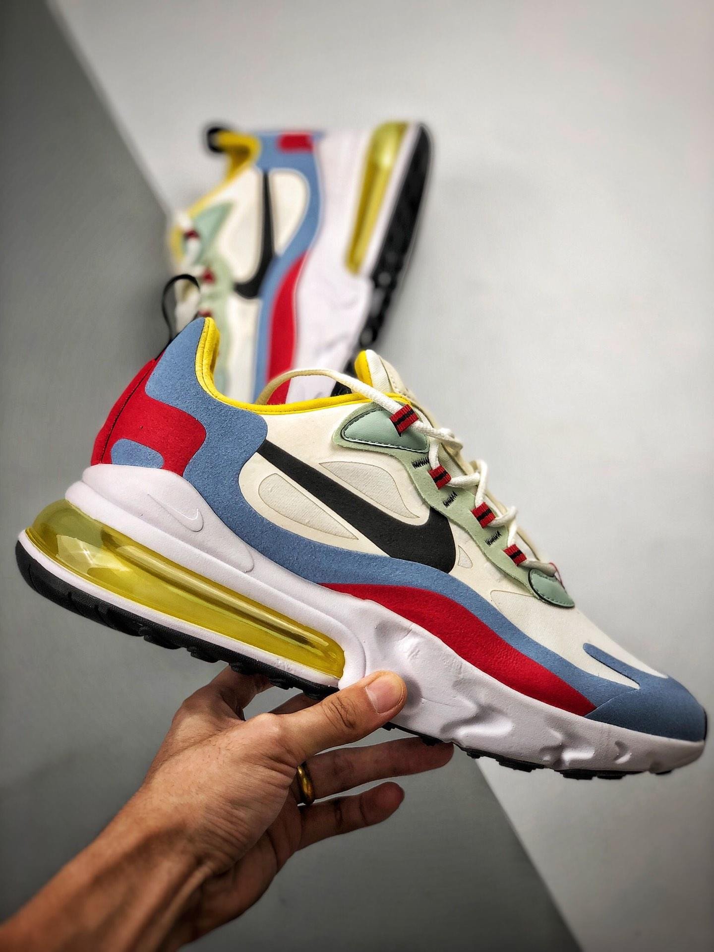 Nike Air Max 270 React PhantomBlack-Light Blue-University Red 5339771