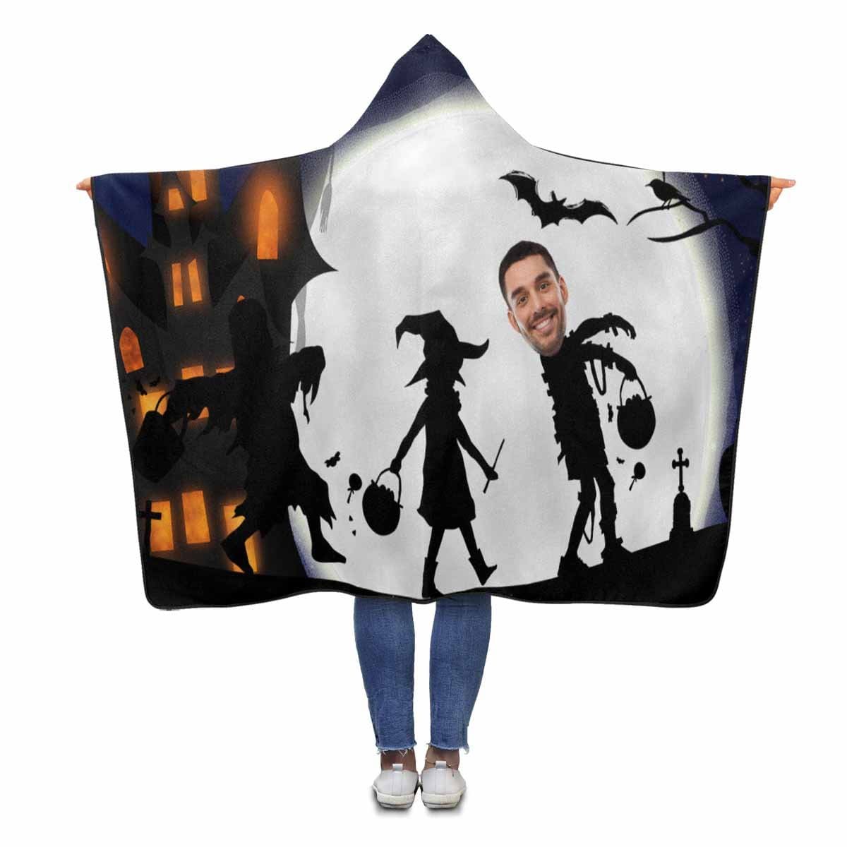 Custom Face House Bat Hooded Blanket