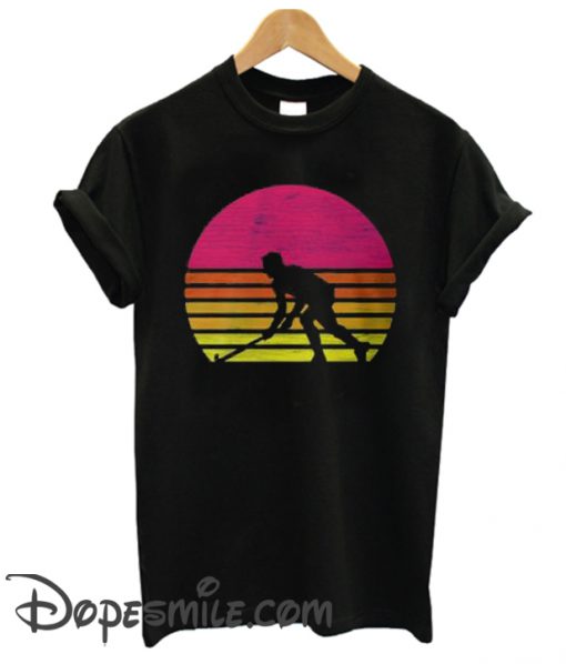 retro hockey player silhouette cool  t shirt