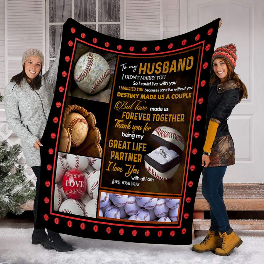 Baseball Custom Blanket TO MY HUSBAND Blanket – Fleece Blanket