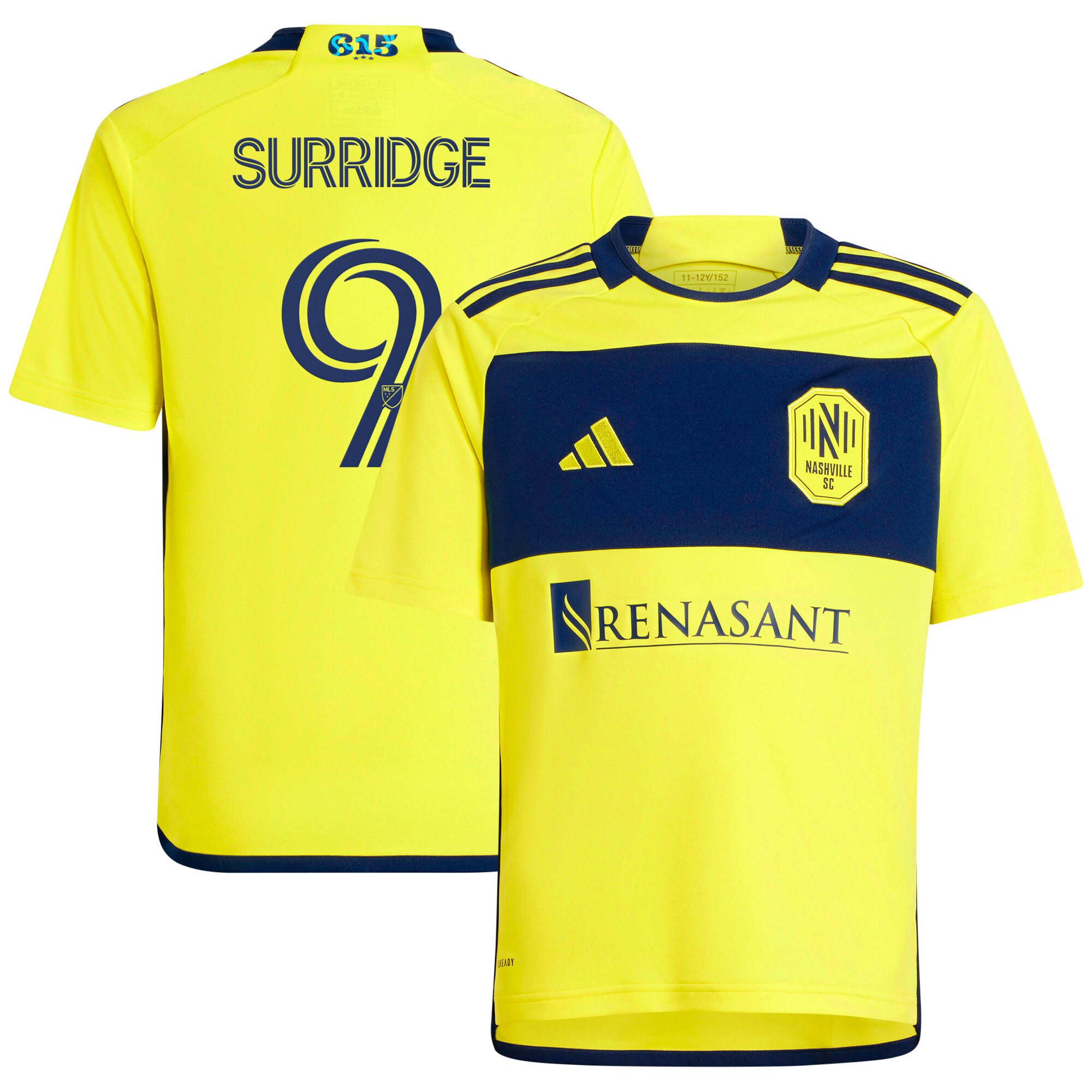 Sam Surridge Nashville SC Youth 2024 The 615 Kit Replica Player Jersey – Yellow