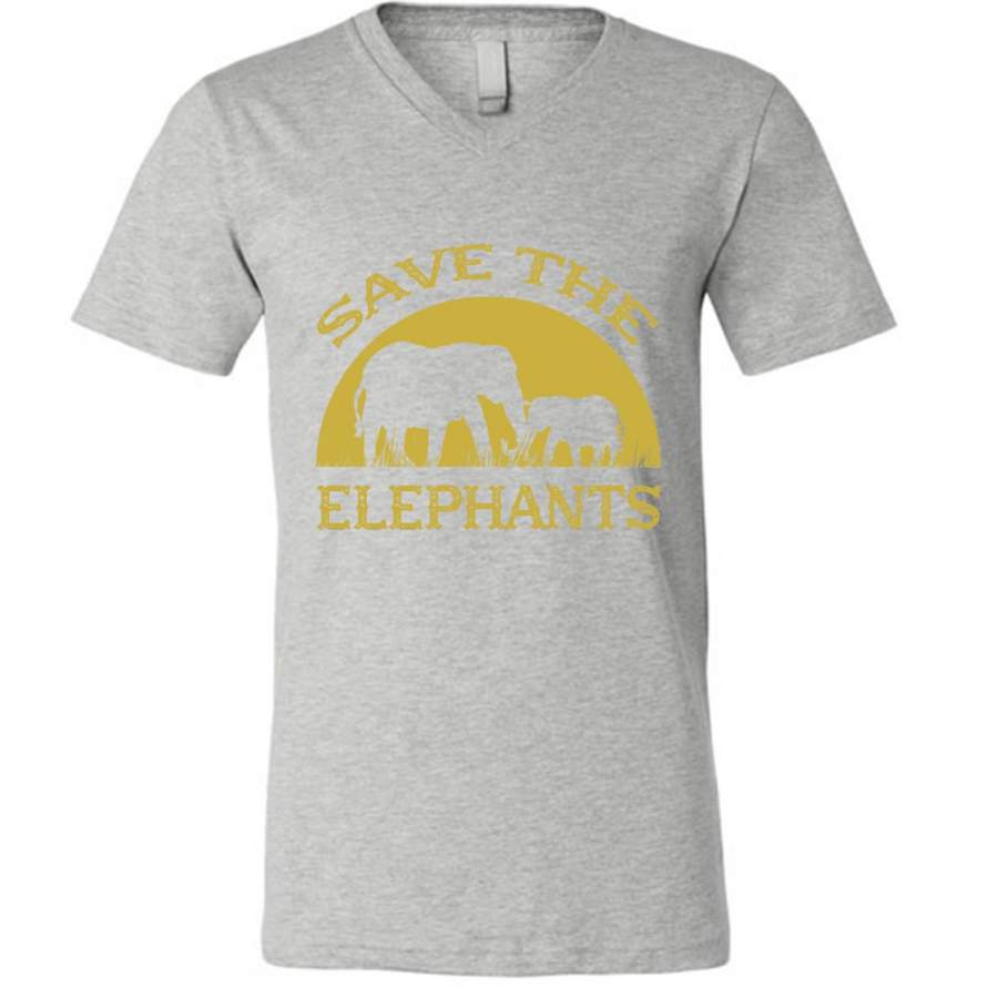 Save The Elephants – Canvas Unisex V-Neck Shirt