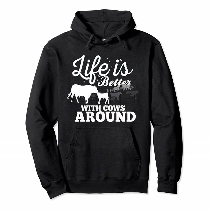 Funny Cow Farm Life Is Better With Cows Around Love Cows Pullover Hoodie, T Shirt, Sweatshirt