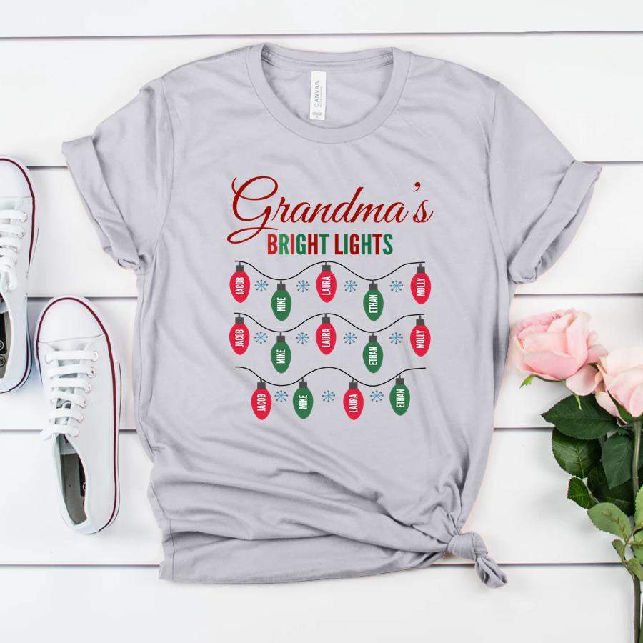 Personalized Grandma’s Bright Lights Christmas Shirt