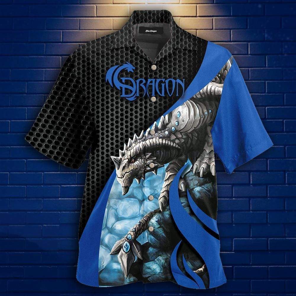 Get Here Dragon Snappy Blue Custom Hawaii Unisex Shirts Dh Ha83701