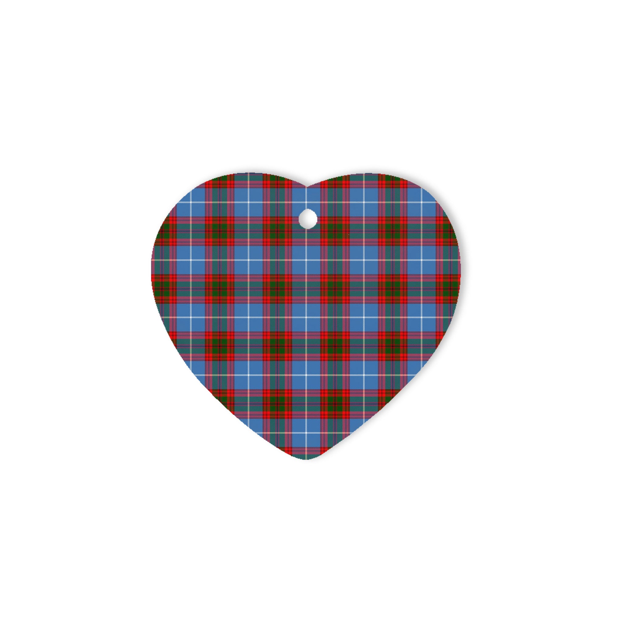 Spalding Tartan Heart Ornaments, Christmas Tree Ornament, Plaid Christmas Ornaments, Ceramic Heart Christmas Tree Decoration