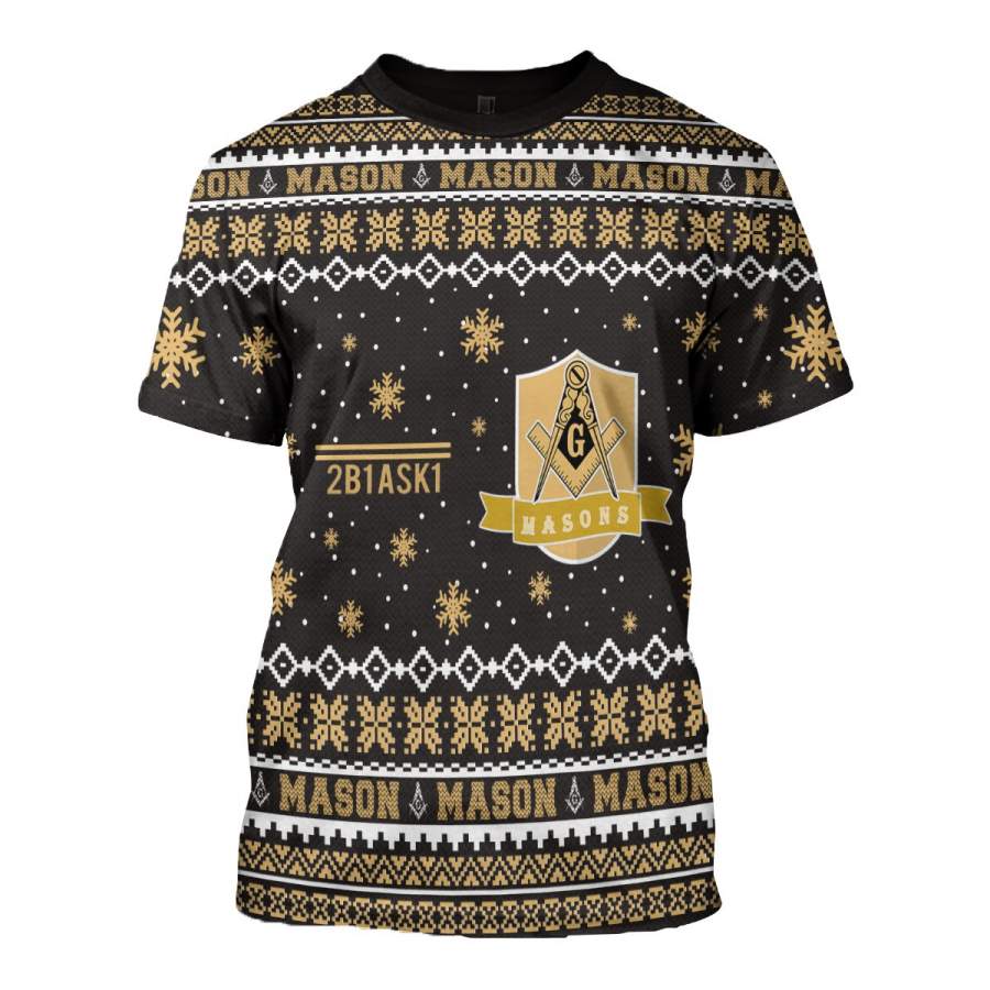 3D ALL OVER FREEMASON UGLY SWEATER 91020191