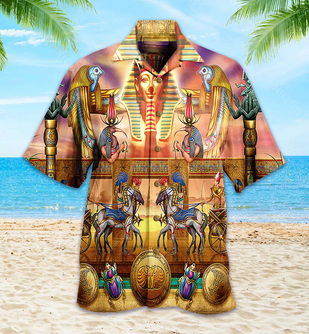 Ancient Egypt Pharaoh Yellow Hawaii Shirt 1 Ha24322