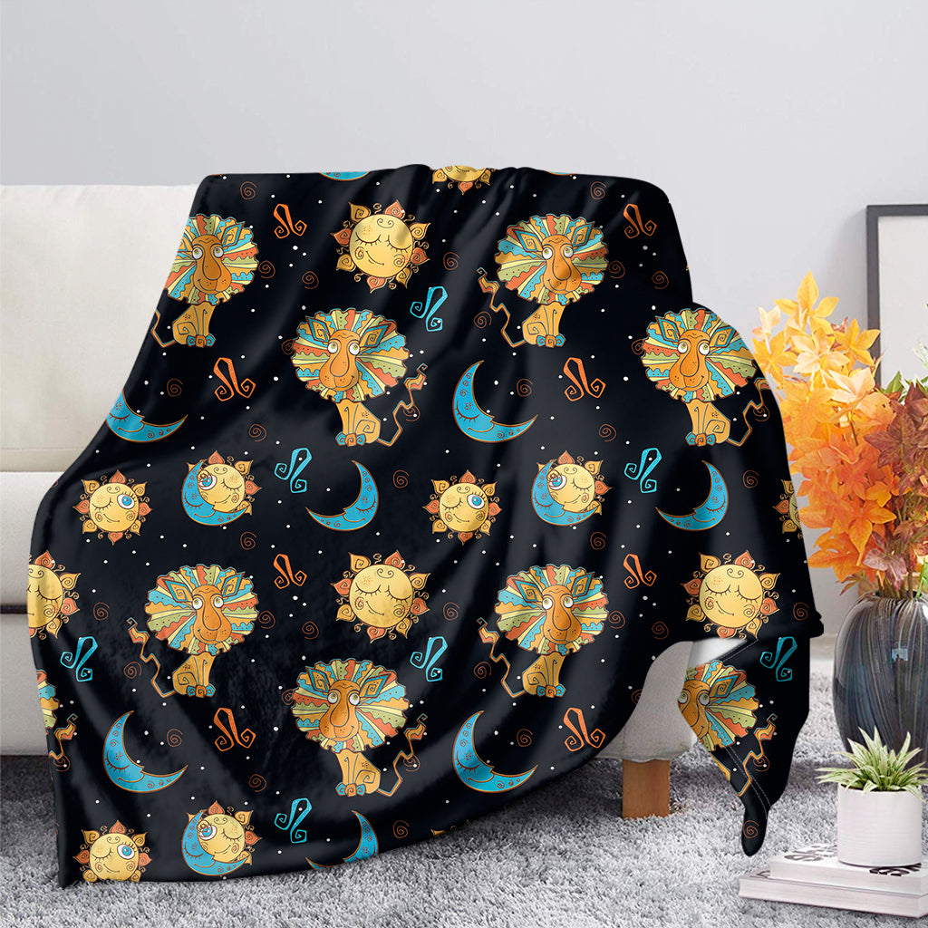 Cute Cartoon Leo Pattern Print Blanket