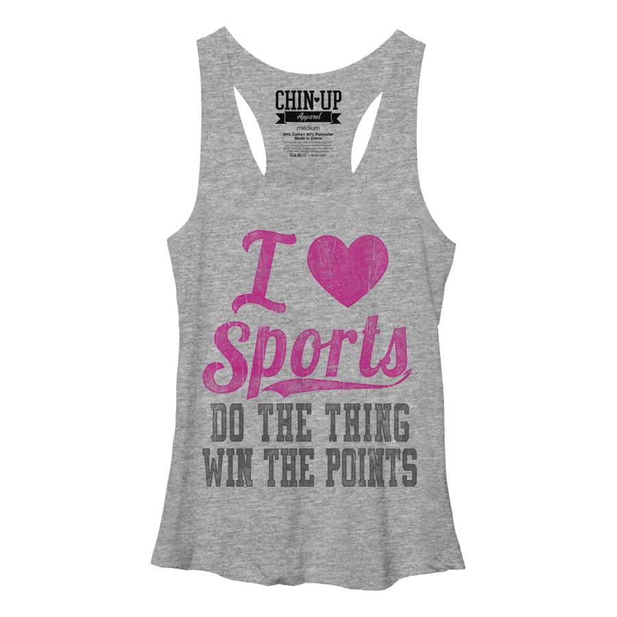 CHIN UP Women’s Win the Points  Racerback Tank Gray Heather