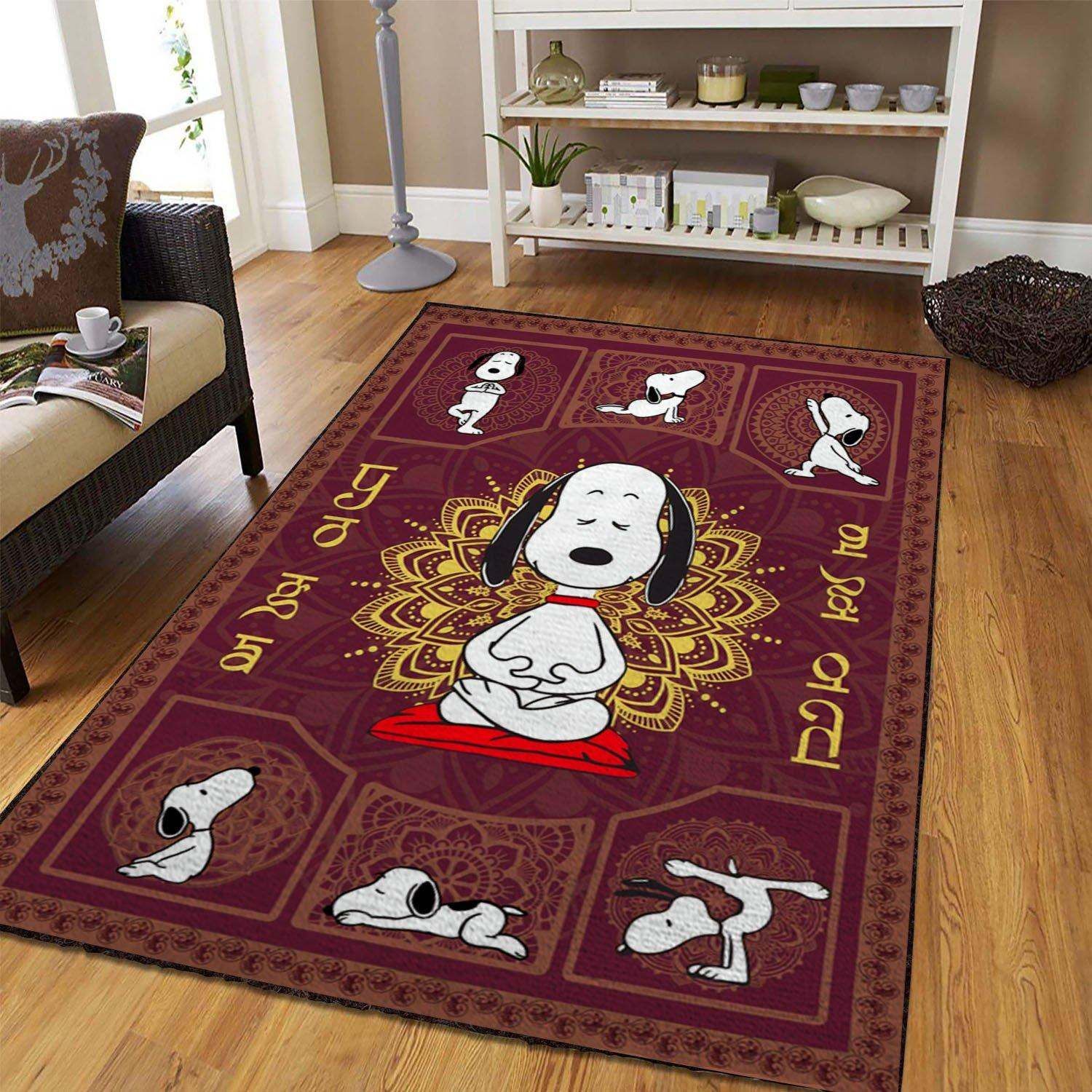 Snoopy Yoga Area Rugs Living Room Carpet FN181242 Local Brands Floor Decor