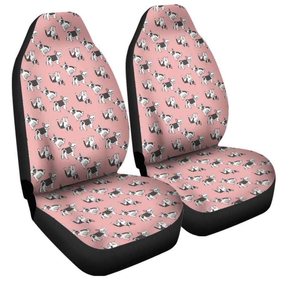 Cute French Bulldog Puppy Pattern Print Universal Fit Car Seat Covers