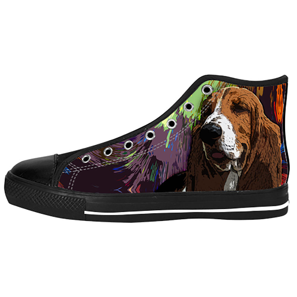 Basset Hound Shoes & Sneakers – Custom Basset Hound Canvas Shoes