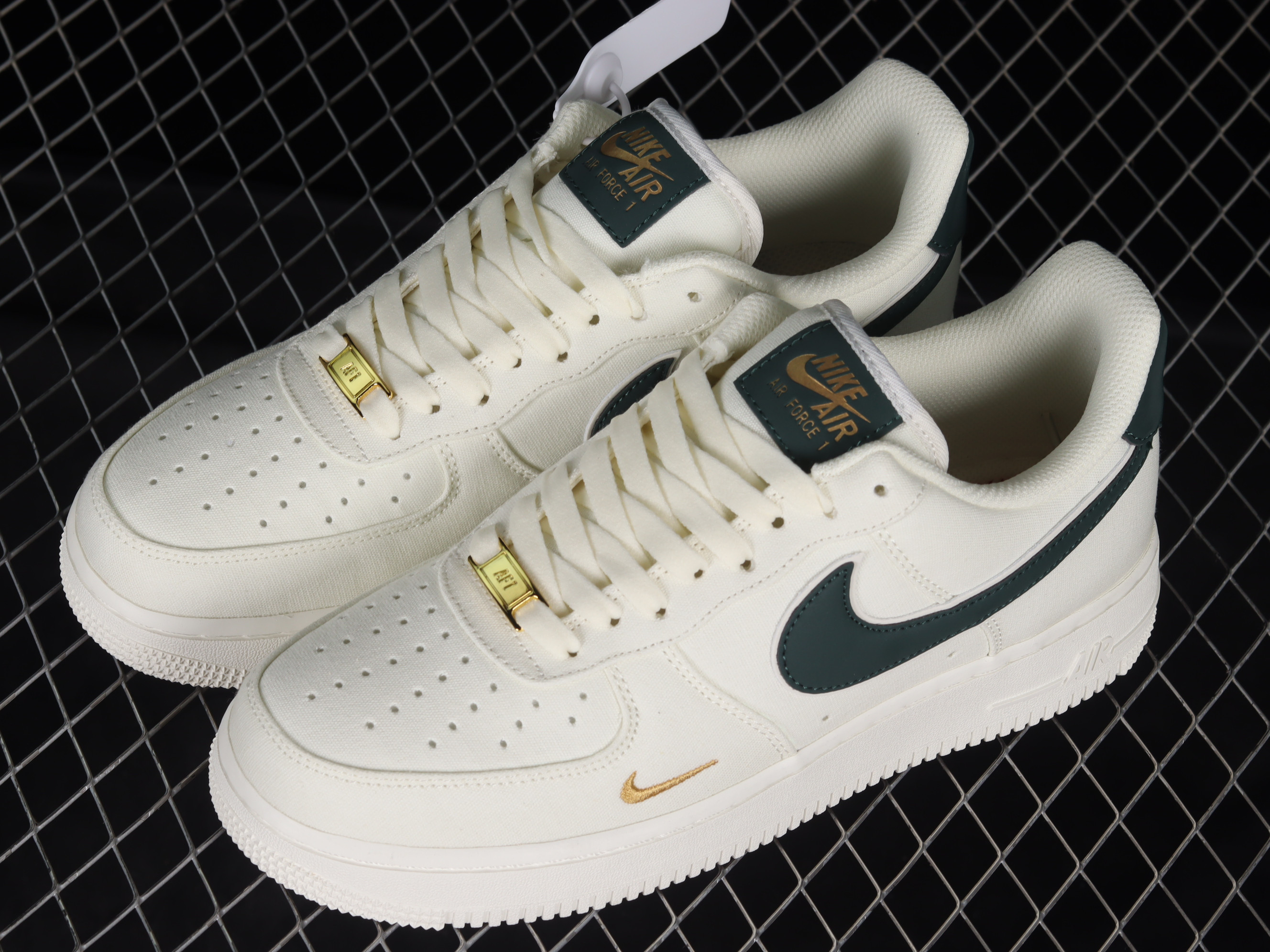 Nike Air Force 1 07 Low Off White Green Gold Shoes Sneakers SNK438761331