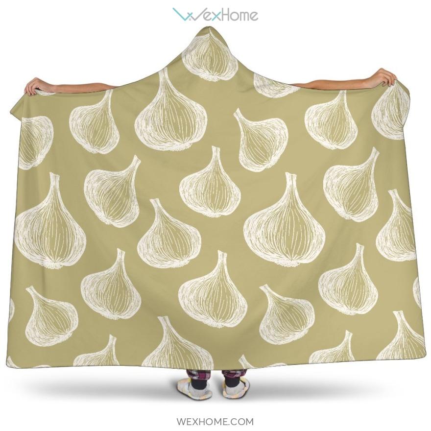 Garlic Design Pattern Hooded Blanket