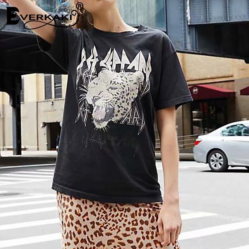 Boho Print Leopard Tops T-shirt Tees Gypsy Ladies