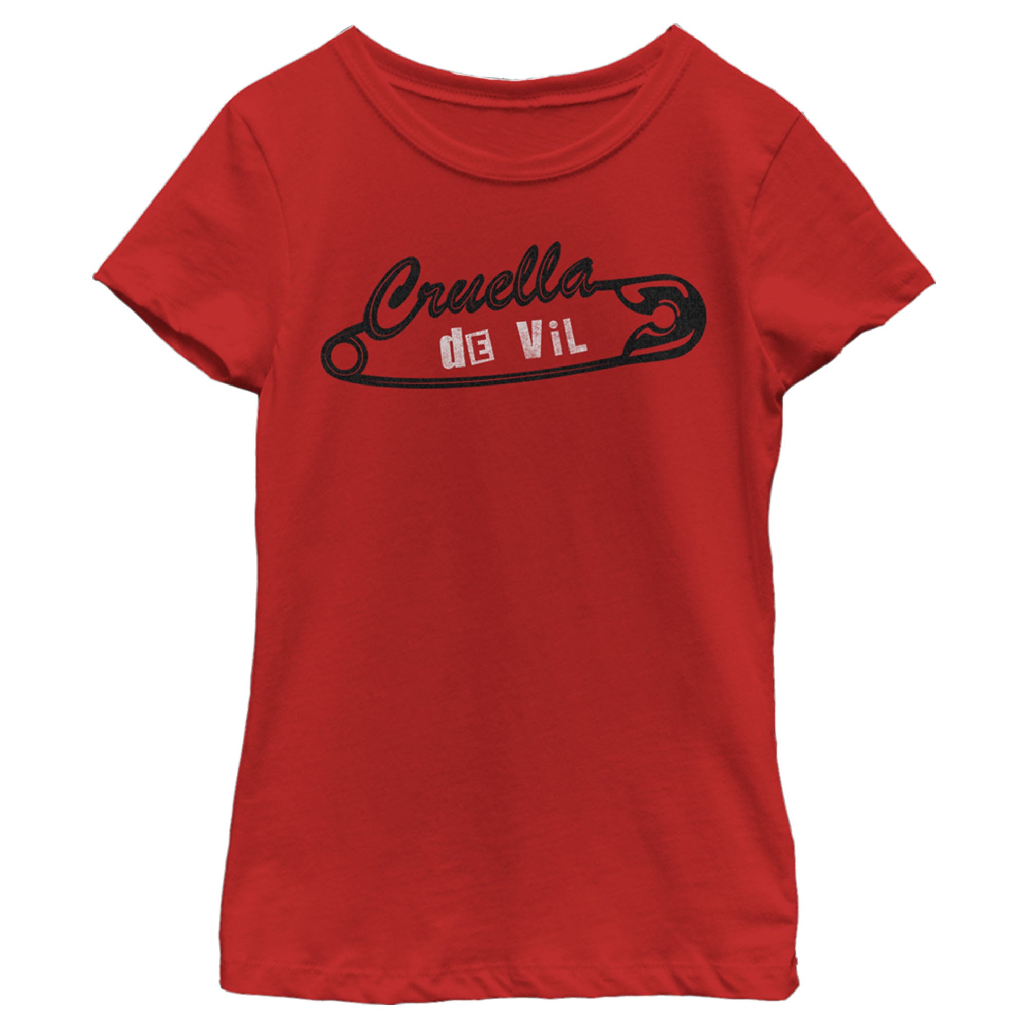 Cruella Girl’S Punk Rock Pin Logo  T-Shirt