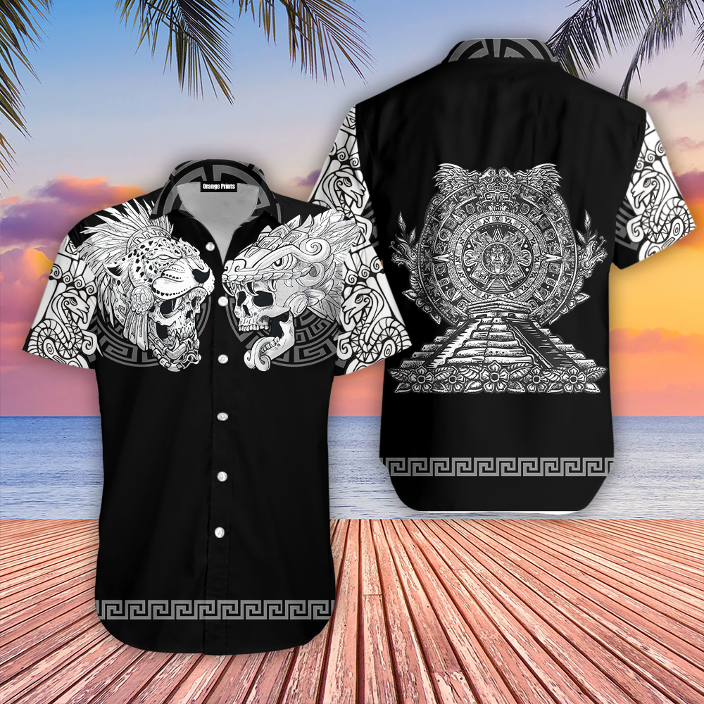 Mexico Aztec Skull Tattoo Hawaii Shirt For Men Women Adult Ha11479