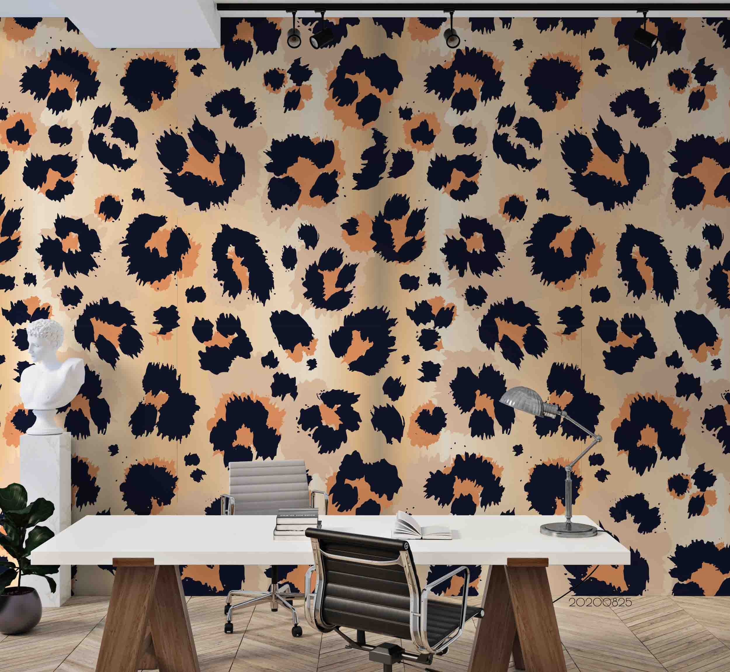 3D Leopard Pattern Wall Mural Wallpaper Lqh 67