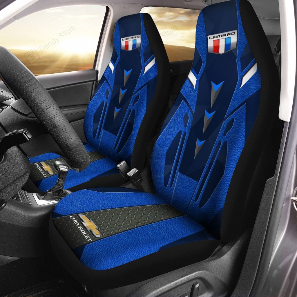 Chevrolet Camaro Car Seat Cover Set Of 2 Ver1 Blue