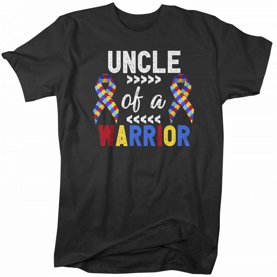 Men’s Personalized Autism T Shirt Uncle Of Warrior Shirts Custom Shirts Grandpa Dad Shirt Custom Autism Shirt