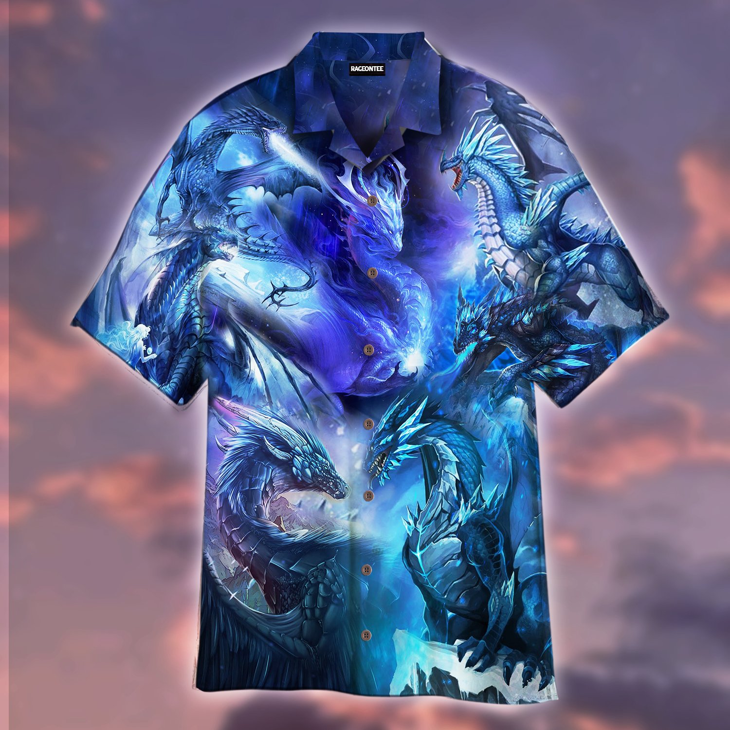 Ice Blue Dragon In The Sky Hawaii Shirt Unisex Adult Ha41168