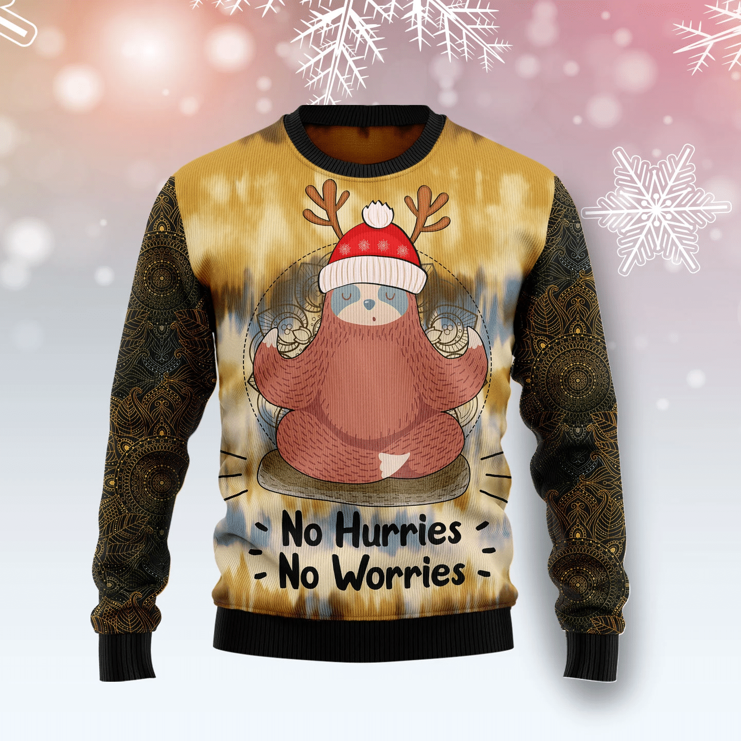 Sloth Mandala Christmas Ugly Sweater