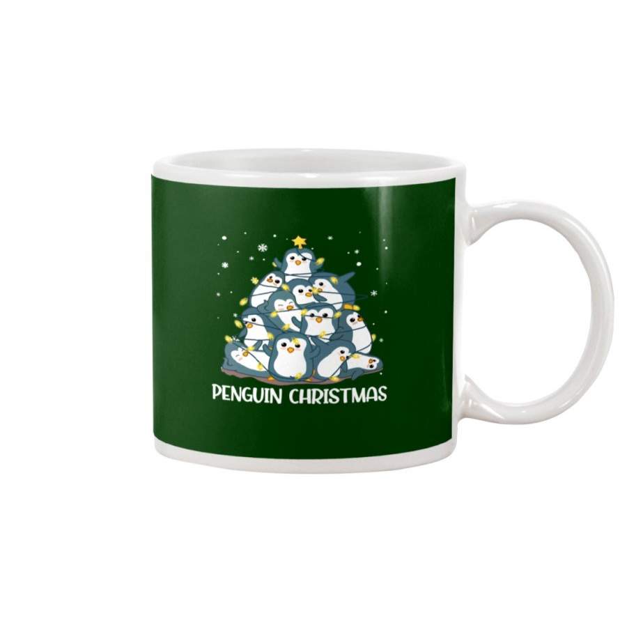 Penguine Christmas Tree Great Gift White Mug