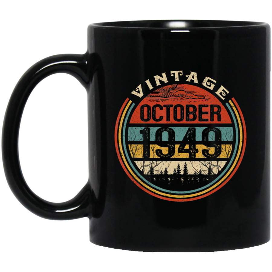 Vintage October 1949 70th Birthday Gift 70 Years Old Coffee Mug