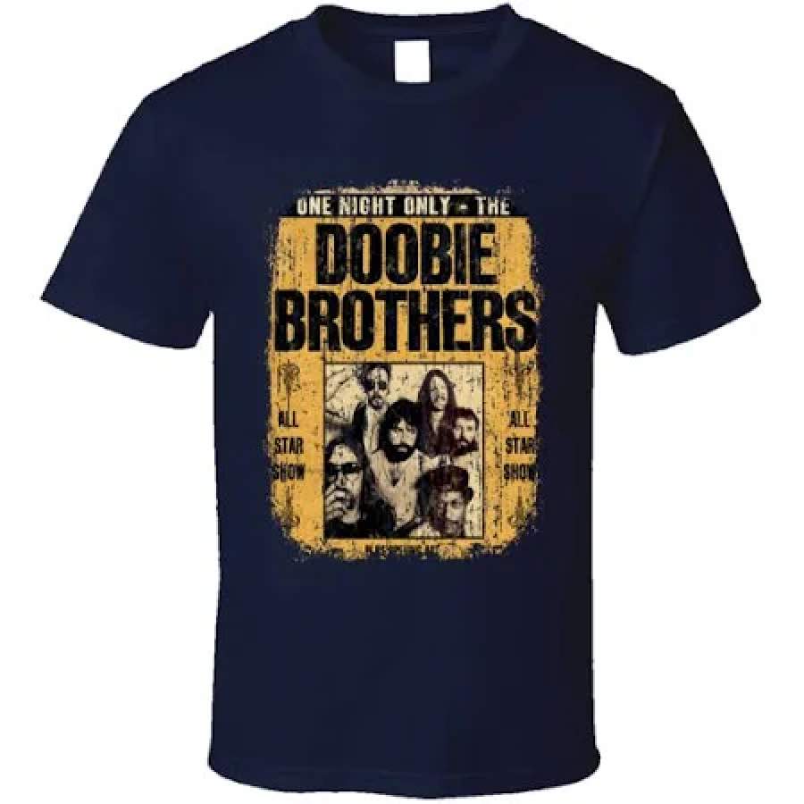 Doobie Brothers Rock Music Celebrity Tribute Poster Worn Look T-Shirt