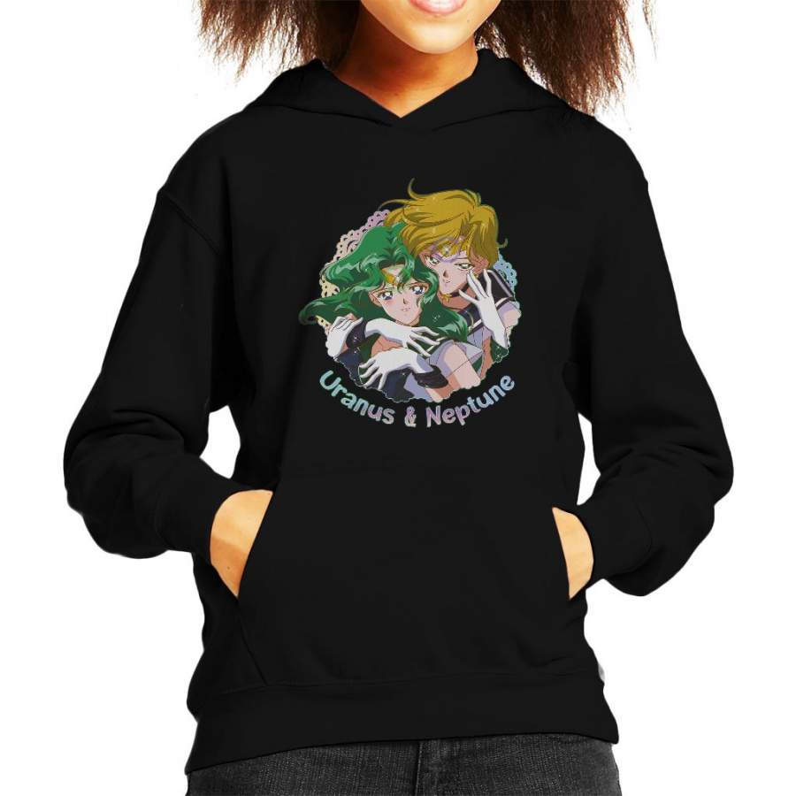 Sailor Moon Uranus And Neptune Embrace Kid’s Hooded Sweatshirt