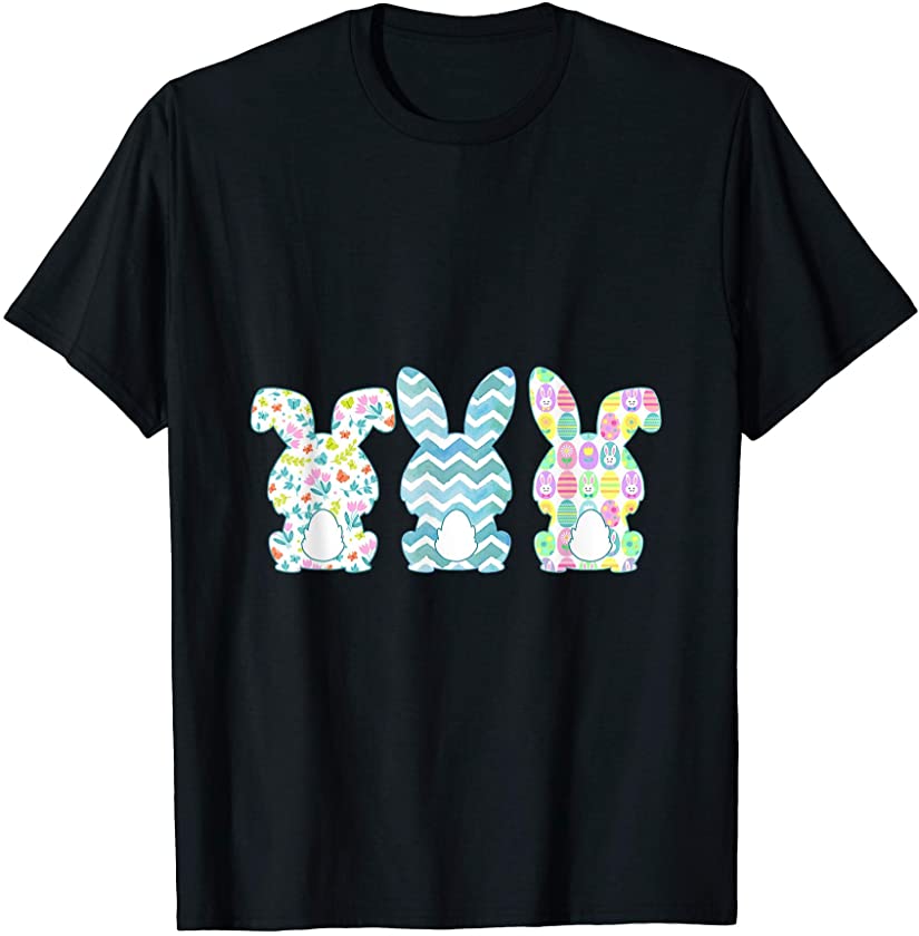 Cute Bunny Rabbits Easter Sunday Egg Hunt Artsy Bunnies T-Shirt