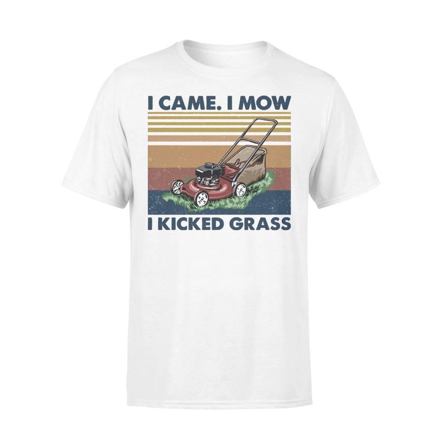 I Came I Mow I Kicked Grass Lawn Mower Vintage T-shirt