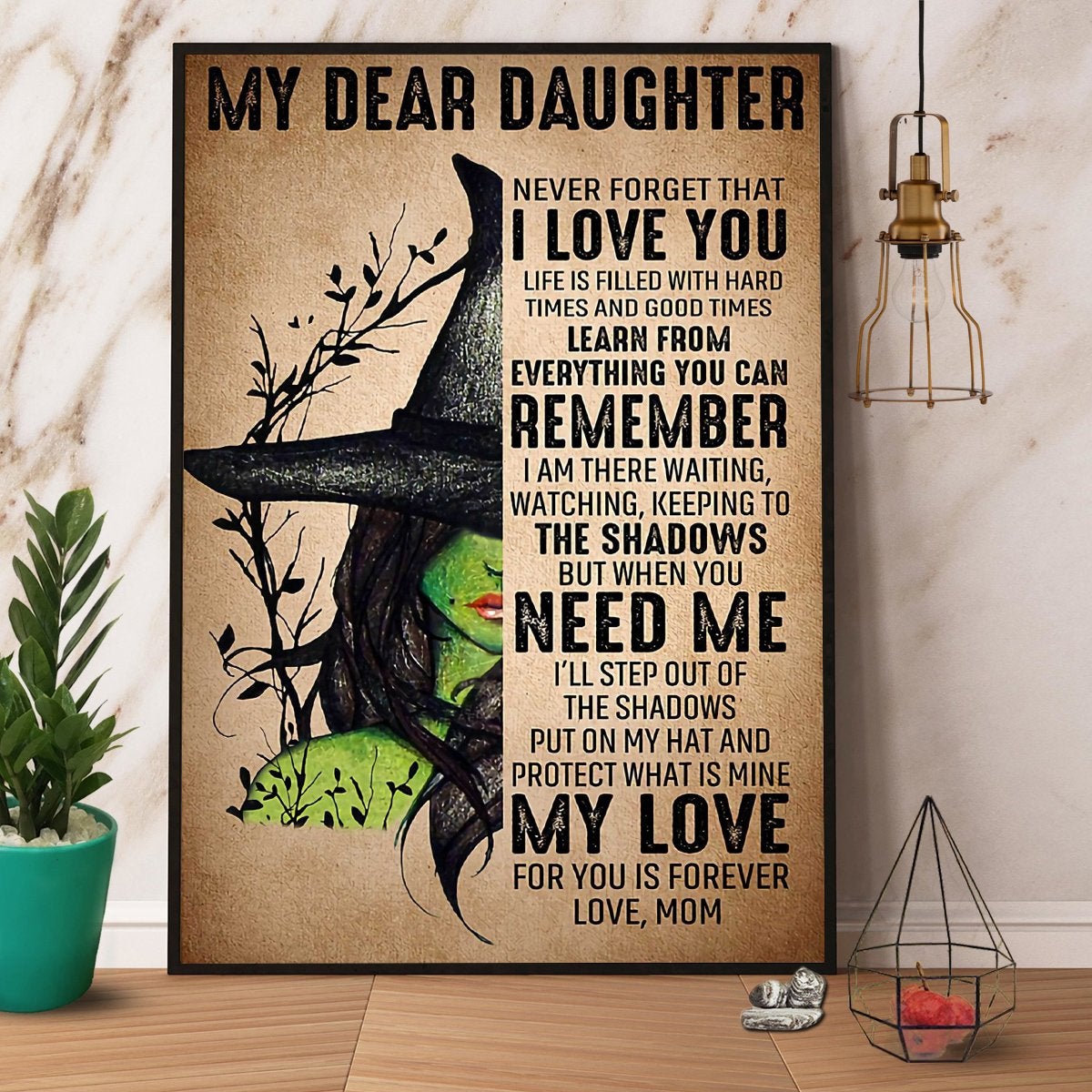 Witch Mom My Dear Daughter Never Forget That I Love You Halloween Gift Canvas And Poster, Canvas Prints, My Poster Wall, Canvas Wall Art, Wall Decor Visual Art