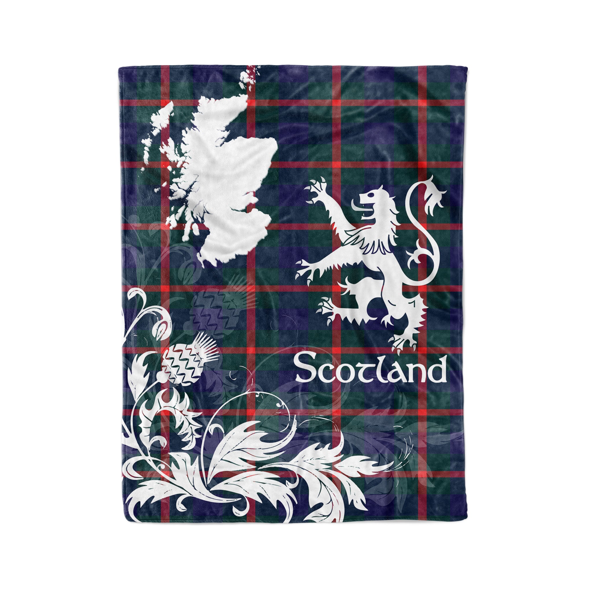 Tartan Plaid Fleece Blanket Tartan Blanket Thistle And Lion Scottish Clan Agnew Plaid Blanket